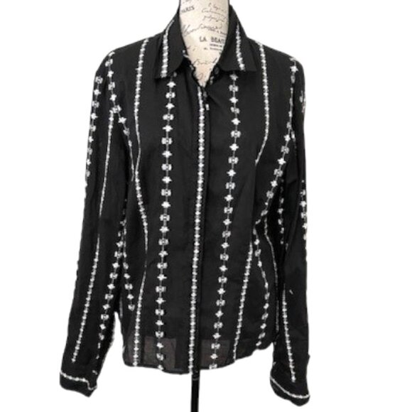 Bandolino Uptown GI Embroidered Button Shirt - Picture 1 of 8